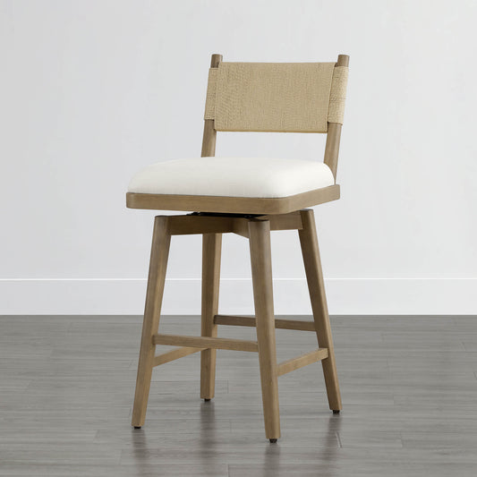 Woven Swivel Counter Stool with Arcadia Design