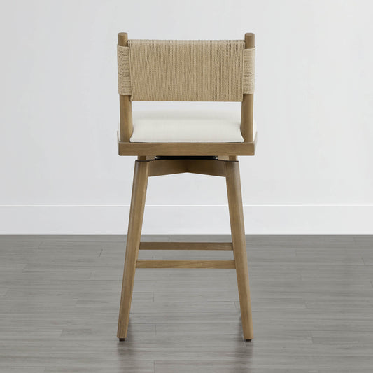 Woven Swivel Counter Stool with Arcadia Design