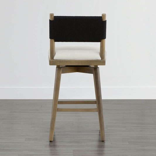 Woven Swivel Counter Stool with Arcadia Design