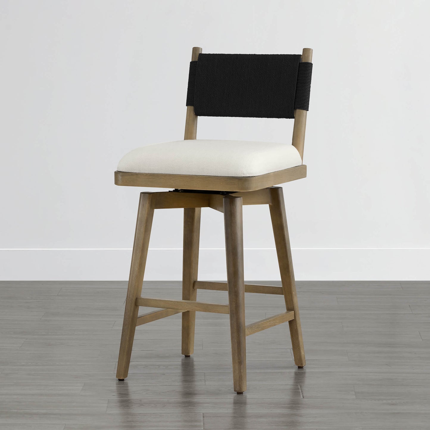 Woven Swivel Counter Stool with Arcadia Design