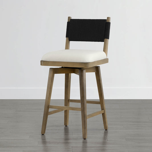 Woven Swivel Counter Stool with Arcadia Design