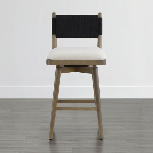 Woven Swivel Counter Stool with Arcadia Design