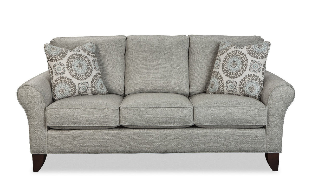 3-Seater Fabric Sofa with Rolled Arms in Zoey Design