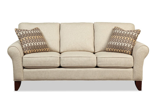3-Seater Fabric Sofa with Rolled Arms in Zoey Design